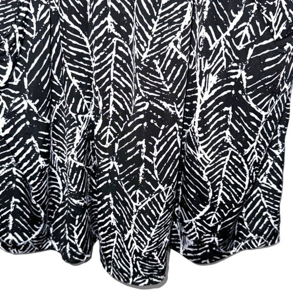 Portocruz Womens Black & White Leaf Print Sleeveless Dress Size L Polyester/Span - Picture 4 of 7